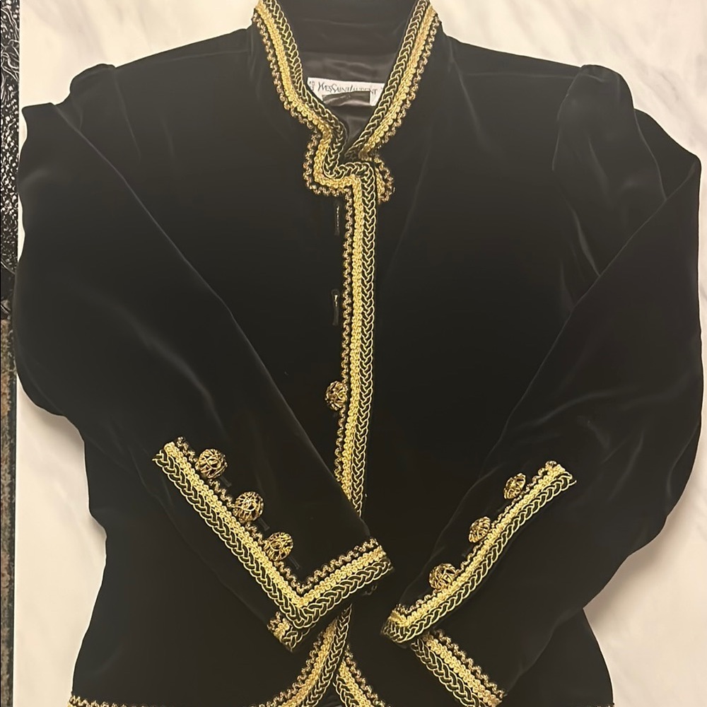 Yves Saint Laurent Black and Gold Jacket